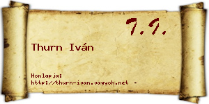 Thurn Iván névjegykártya